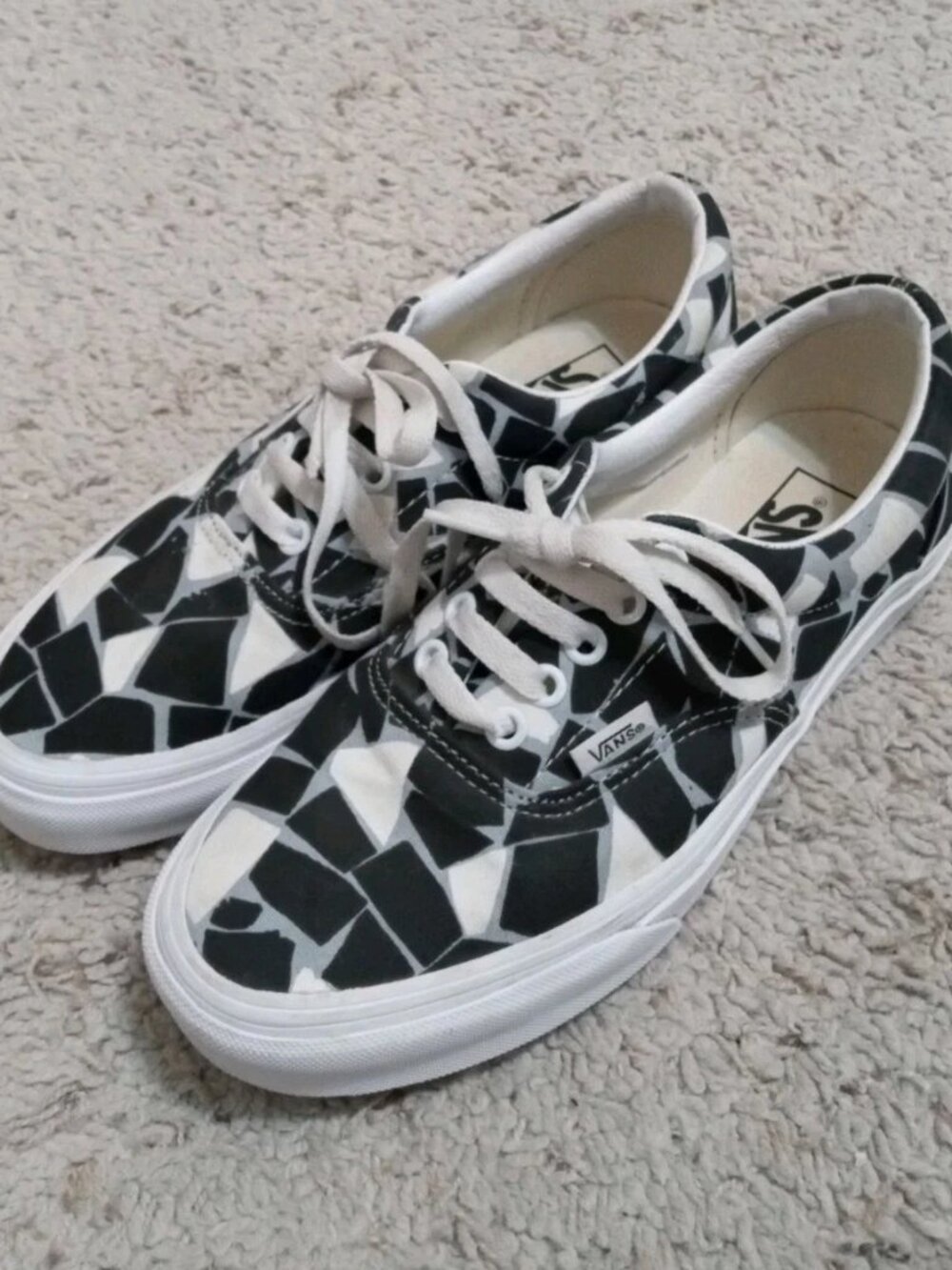Vans Era Mosaic Checkerboard Men's Size 6.5 Women's Size 8 Blue Black White